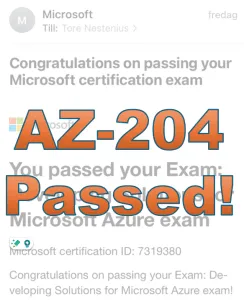 Jag klarade certifieringen Microsoft Azure Developer Associate (AZ-204)