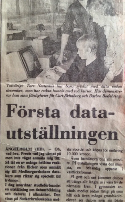 Picture of Tore Nestenius, age 12 , at a local computer trade show in Ängelholm.