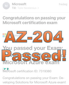 We passed the Microsoft Azure Developer Associate certification (AZ-204)