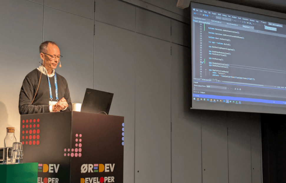 Tore Nestenius presenting at the Øredev conference in Malmö, November 2024.